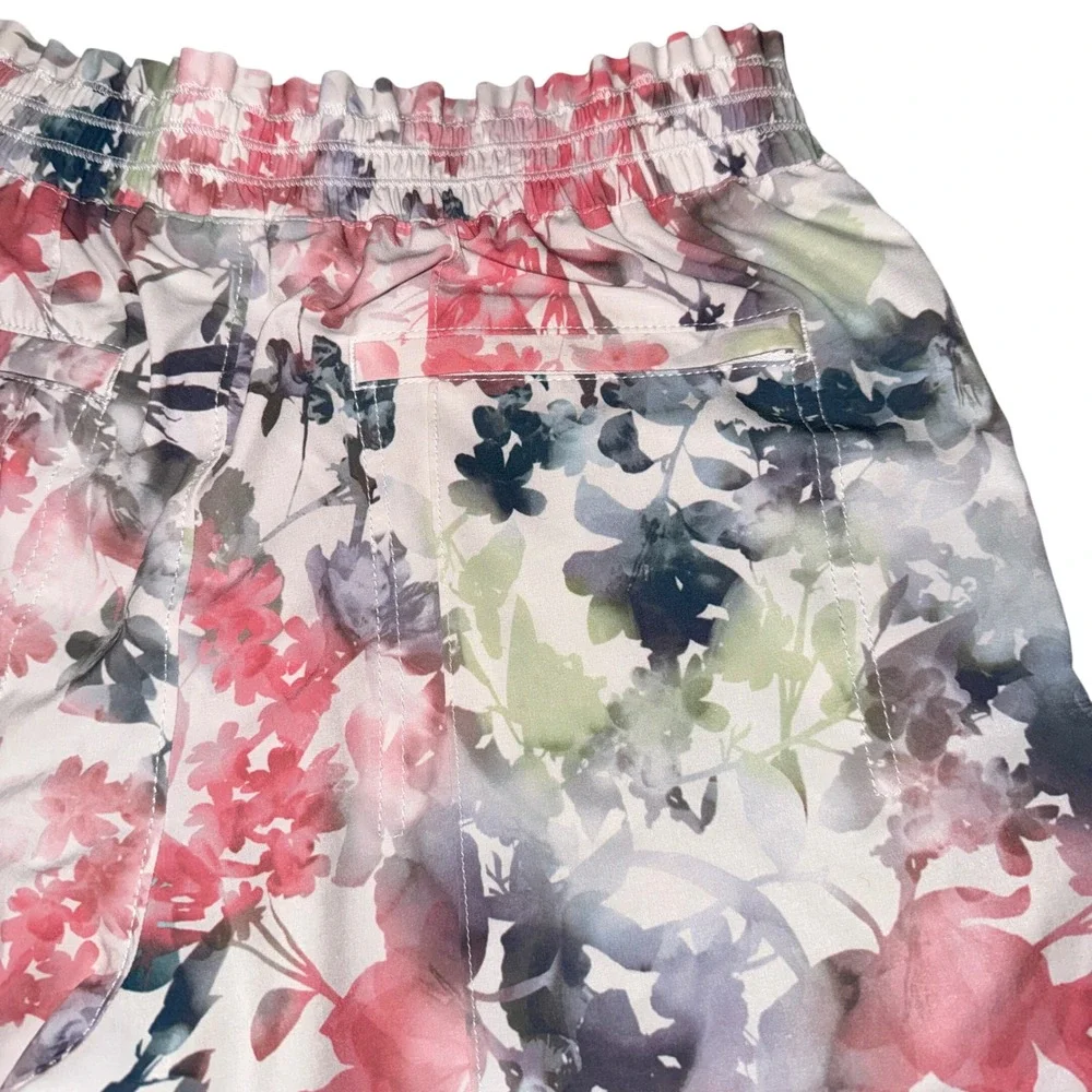 Athleta Savannah Bermuda Short Floral Print Elastic Waist Women's Medium nwot‎